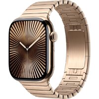 Apple Watch Series 10 LTE 46 мм (титановый корпус, золотистый/золотитсый, стальной ремешок)