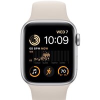 Apple Watch SE 2 40 мм (алюминиевый корпус, серебристый/звездный свет, спортивные силиконовые ремешки S/M + M/L) Image #2