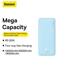 Baseus Airpow Fast Charge Power Bank 20W 10000mAh (голубой) Image #13