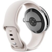 Google Pixel Watch 4 41 мм (глянцевый серебристый/фарфор, спортивный силиконовый ремешок) Image #5