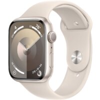 Apple Watch Series 9 45 мм (алюминиевый корпус, звездный свет/звездный свет, спортивный силиконовый ремешок S/M) Image #1