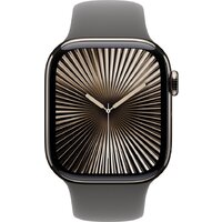 Apple Watch Series 10 LTE 42 мм (титановый корпус, титановый/серый, спортивный силиконовый ремешок M/L) Image #2