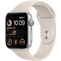Apple Watch SE 2 44 мм (алюминиевый корпус, серебристый/звездный свет, спортивные силиконовые ремешки S/M + M/L)