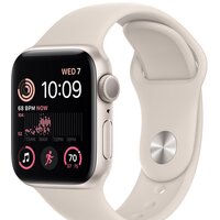 Apple Watch SE 2 40 мм (алюминиевый корпус, звездный свет/звездный свет, спортивный силиконовый ремешок S/M) Image #1