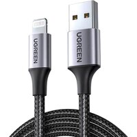 Ugreen US199 60156 USB Type-A - Lightning (1 м, черный/серый) Image #1