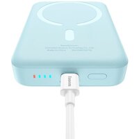 Baseus Magnetic Mini Air Wireless Fast Charge Power Bank 20W 10000mAh (голубой) Image #8